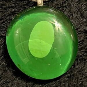Vibrant Resin Handmade One of a Kind Green Pendant Necklace